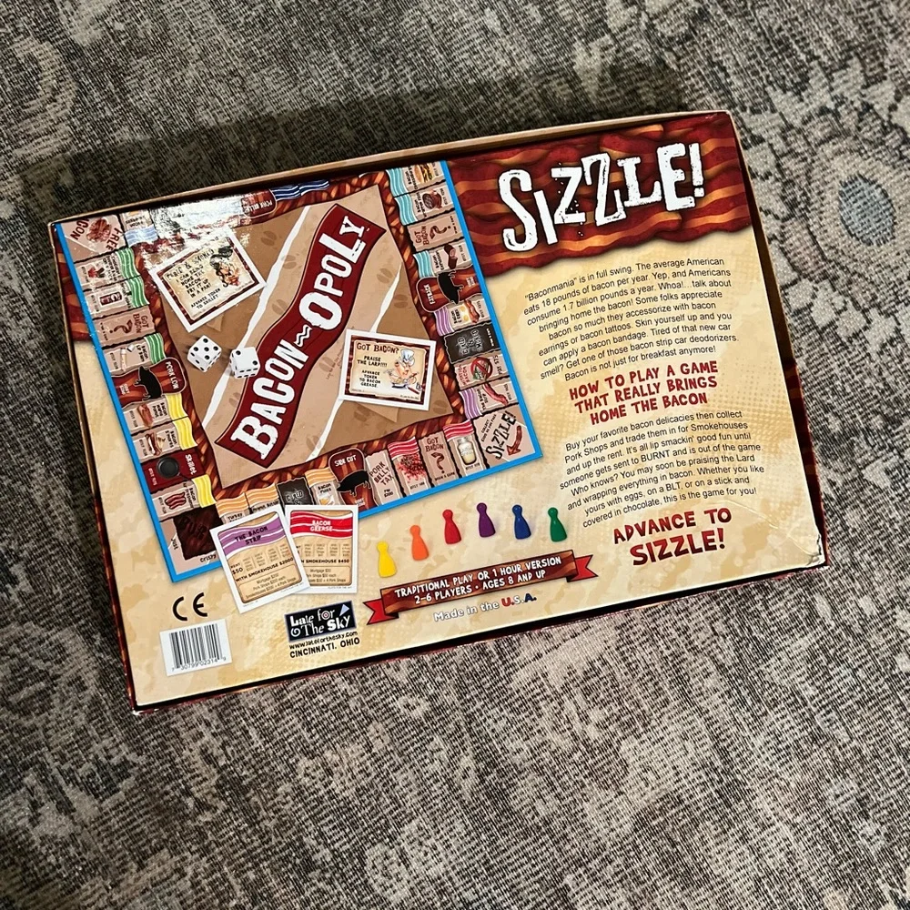 Bacon-opoly board game EUC